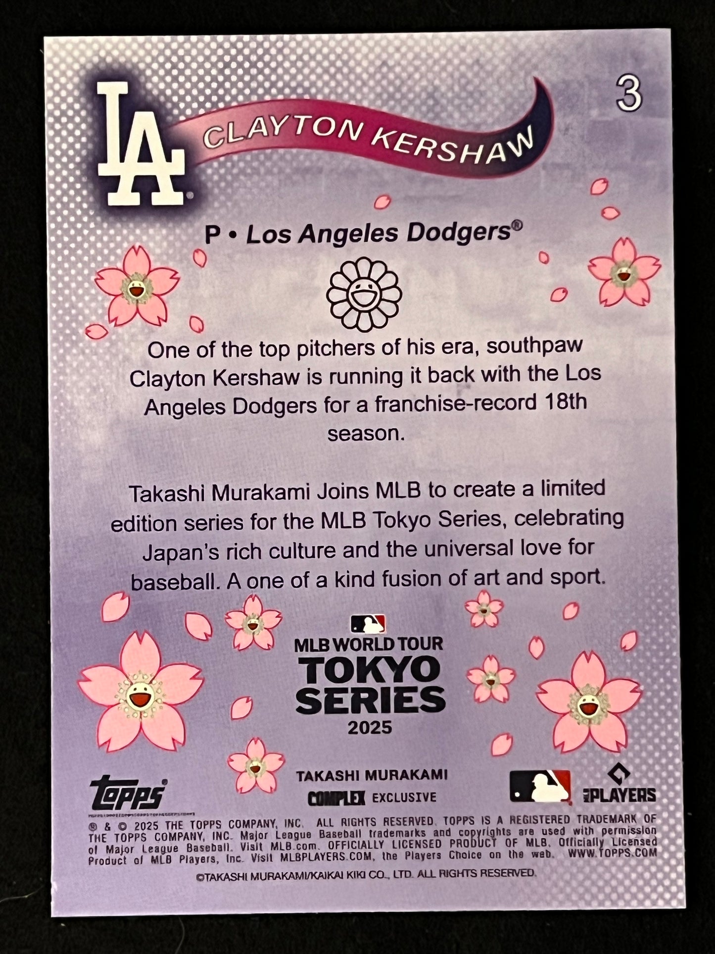 2025 Murakami Tokyo Series Clayton Kershaw 3