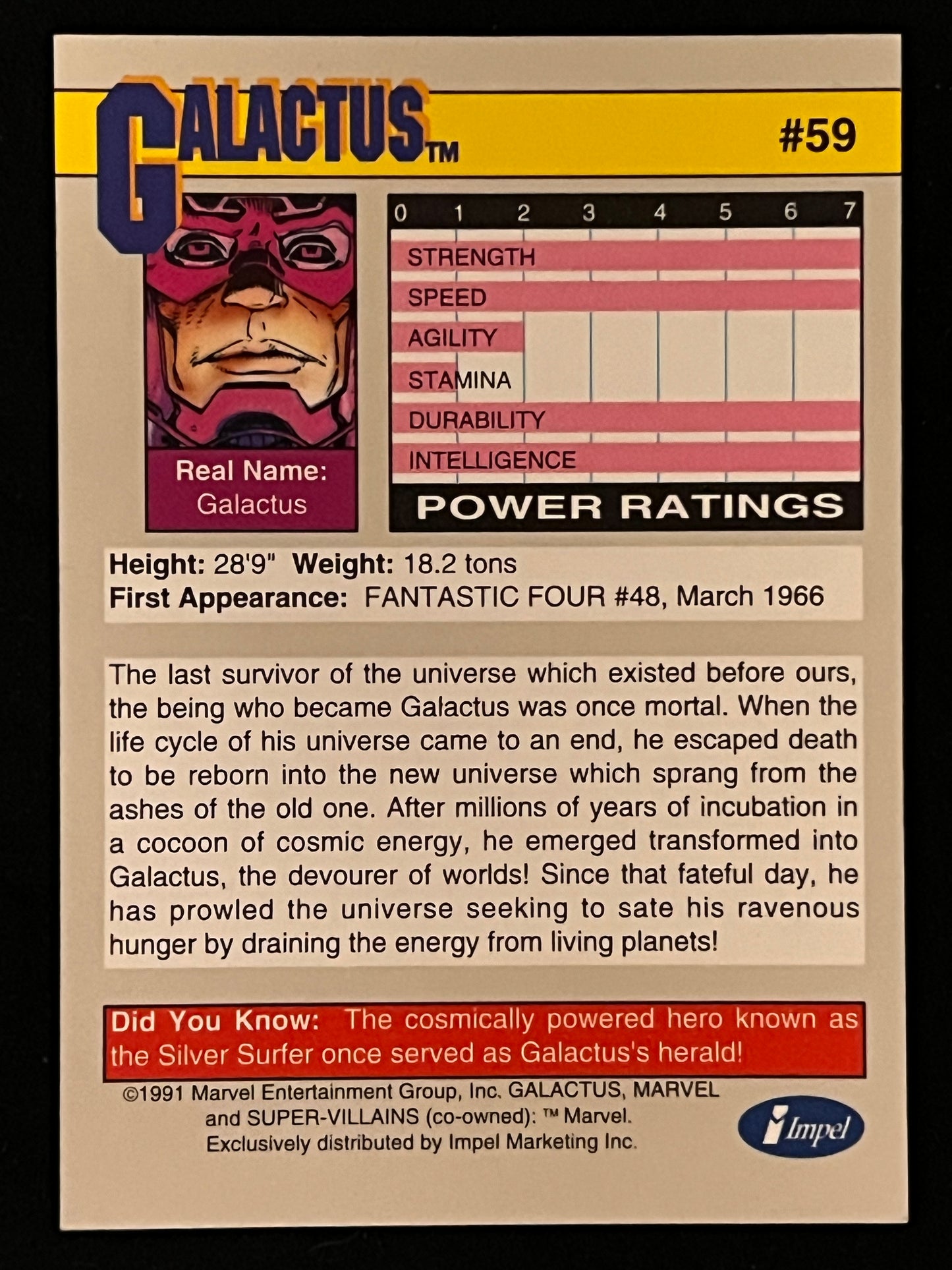 1991 Marvel Universe Galactus 59