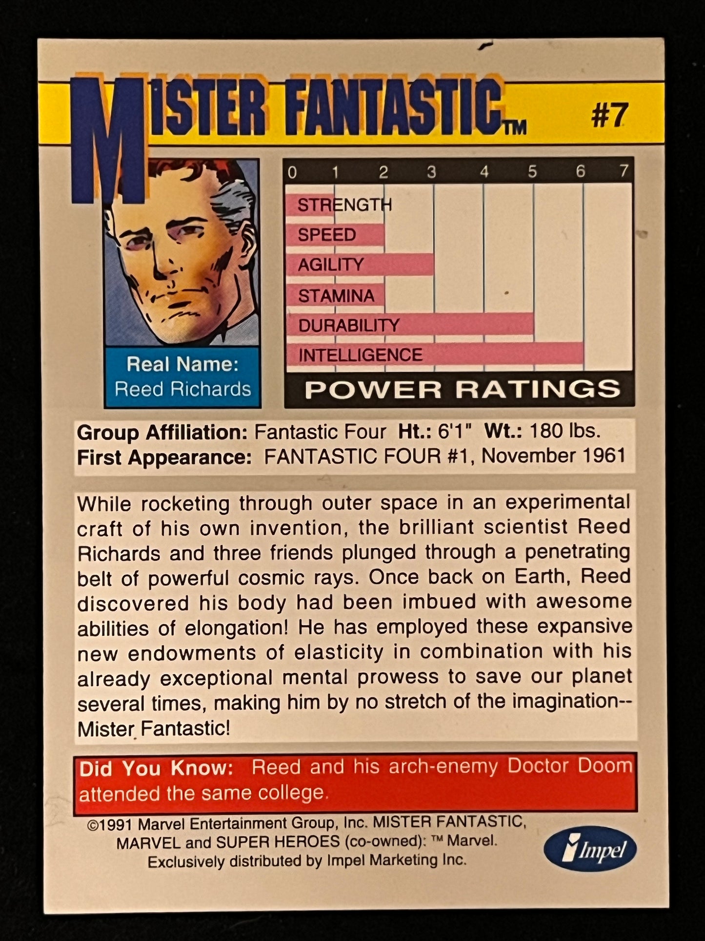 1991 Marvel Universe Mr. Fantastic 7
