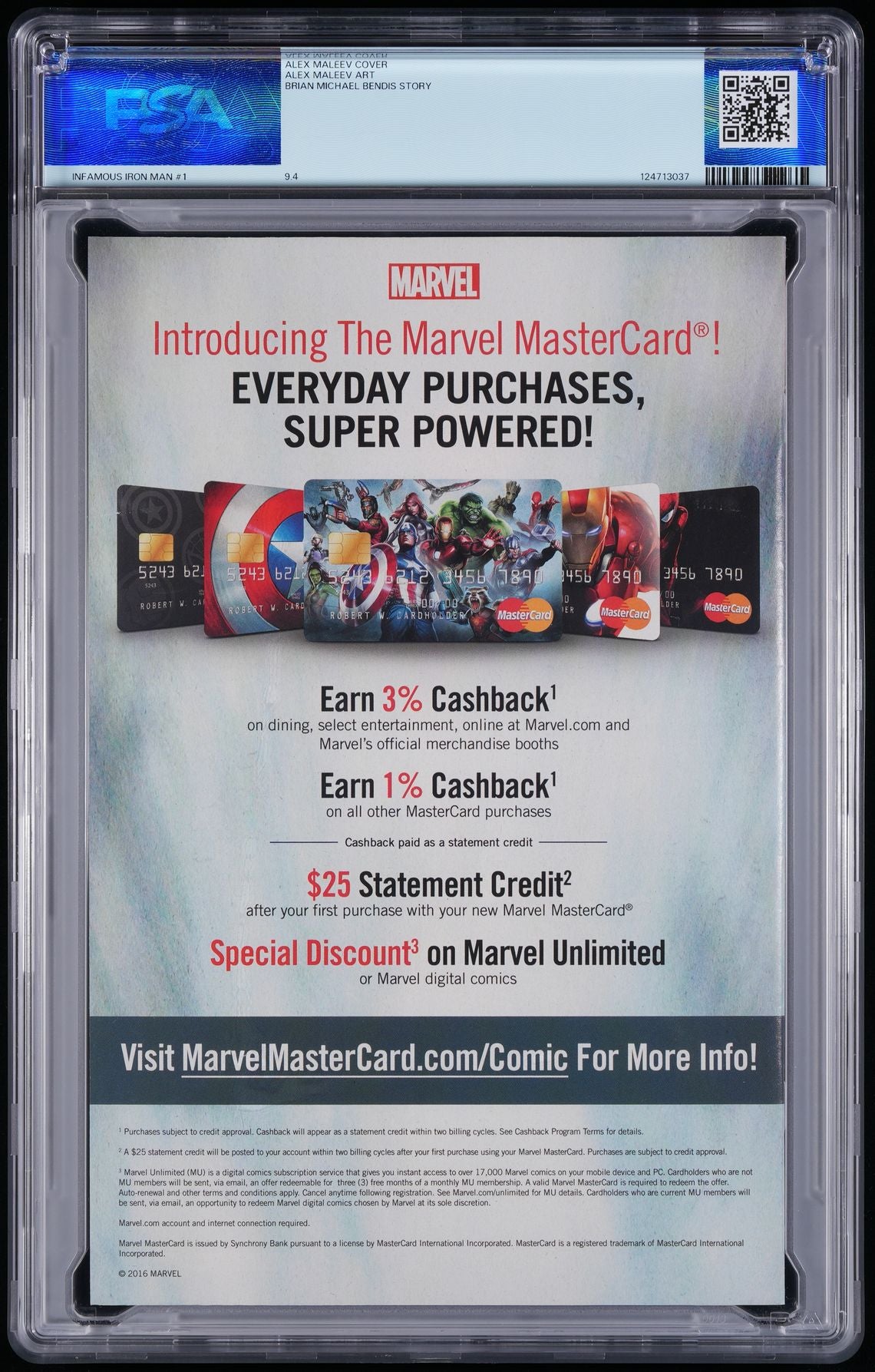 2016 Infamous Iron Man #1 PSA 9.4
