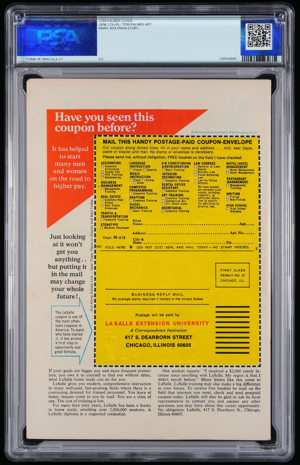 1973 Tomb of Dracula #7 PSA 6.0