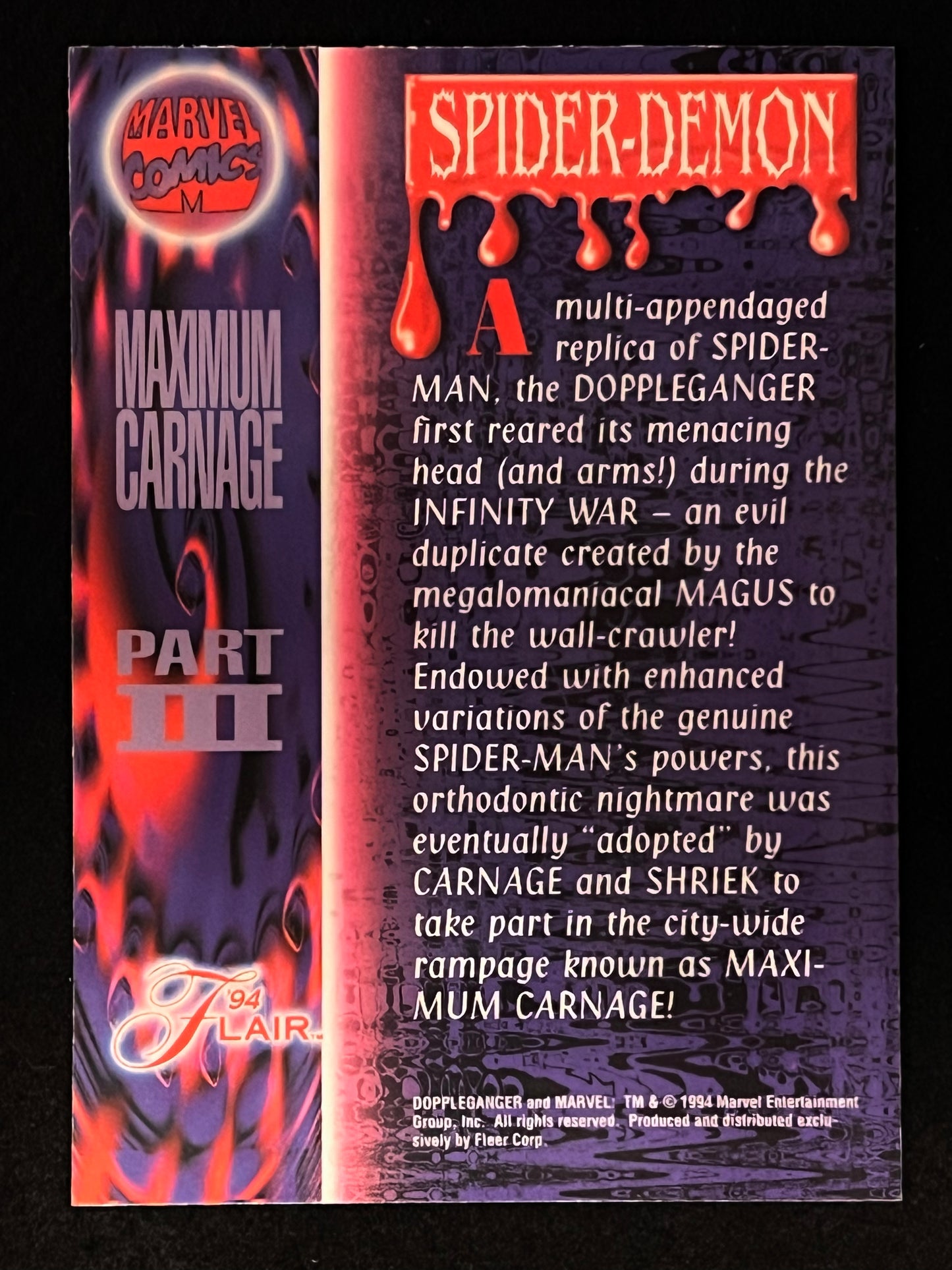 1994 Marvel Flair Spider Demon Pt.3