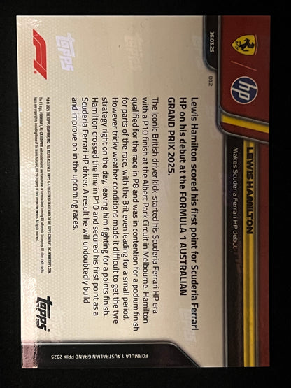 2025 Topps NOW F1 Lewis Hamilton Card 12