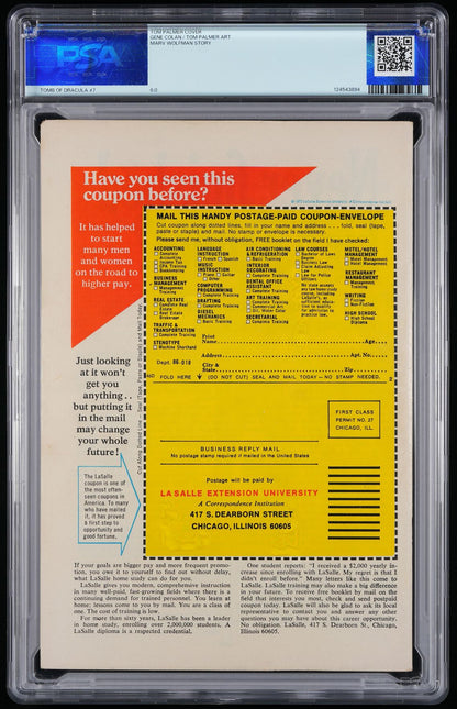 1973 Tomb of Dracula #7 PSA 6.0