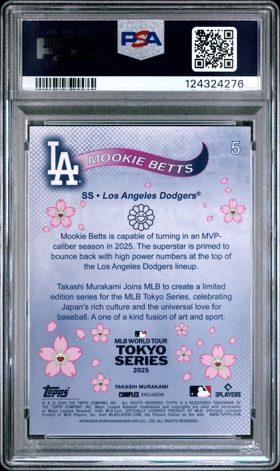 2025 Murakami Tokyo Series Mookie Betts 5 PSA 9