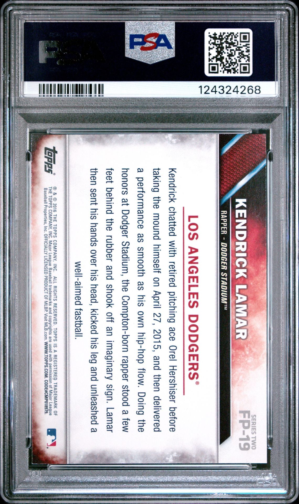2016 Topps FP Kendrick Lamar FP19 PSA 9