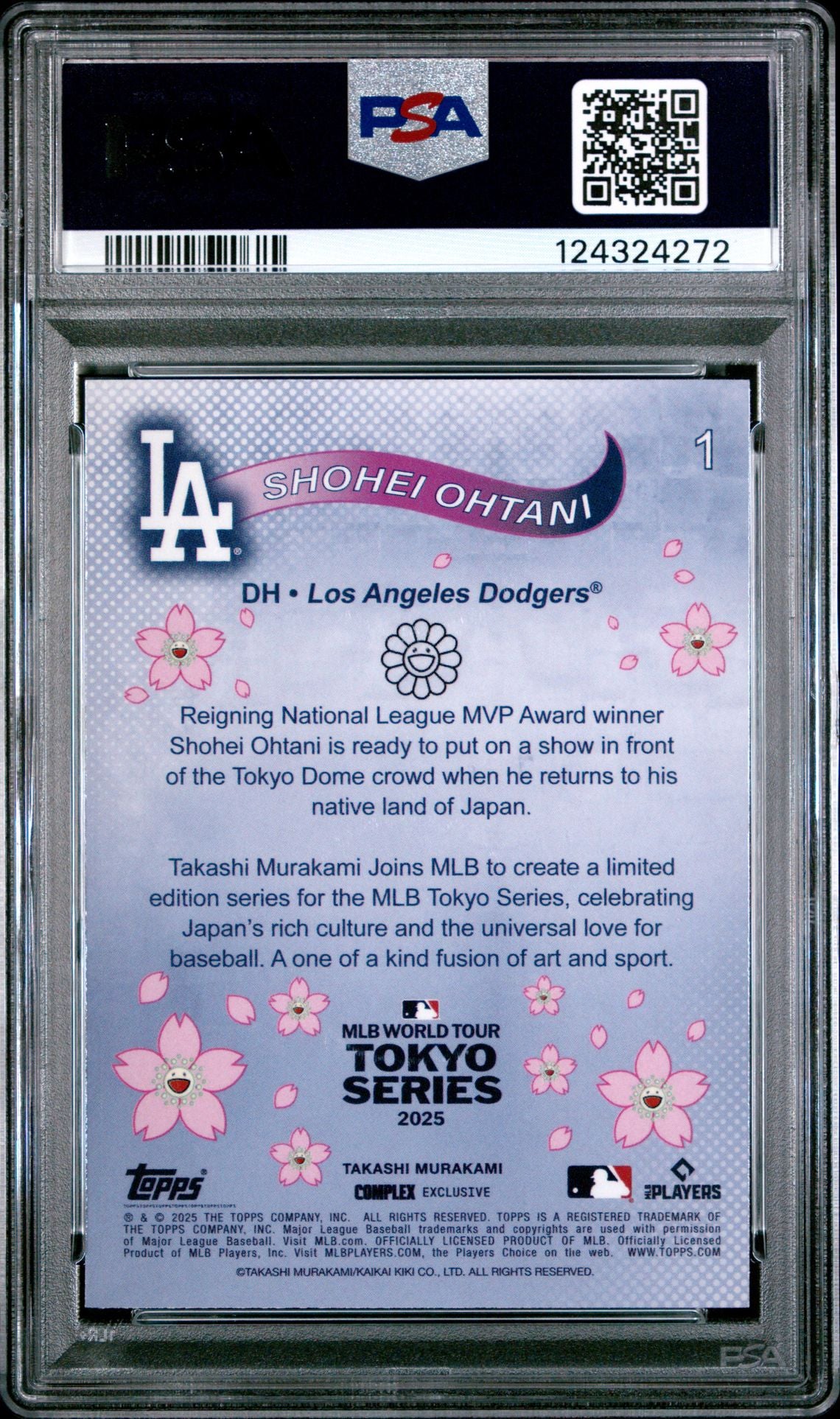 2025 Murakami Tokyo Series Shohei Ohtani 1 PSA 8